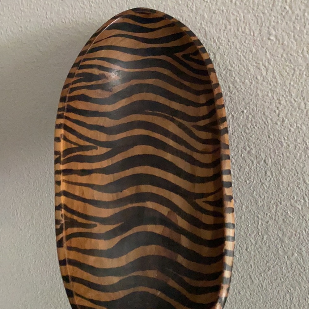 Decorative Zebra-Stripe Accent Tray - Brown & Black - Picture 2 of 11